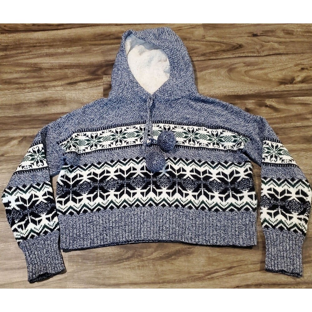 Between Me & You Womens Large Cropped Hooded Sweater Soft